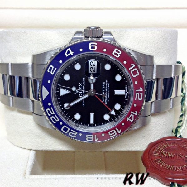 Rolex GMT Master II 116719BLRO Or Blanc Pepsi Cadran Noir 40mm Montre Réplique Homme – Image 4
