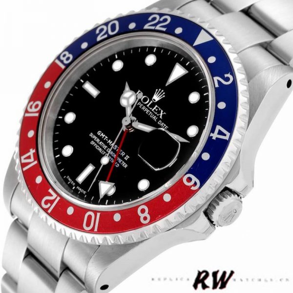 Rolex GMT-Master II 16710 Cadran Noir Lunette Pepsi Rouge Bleue 40MM Montre Réplique Homme – Image 3