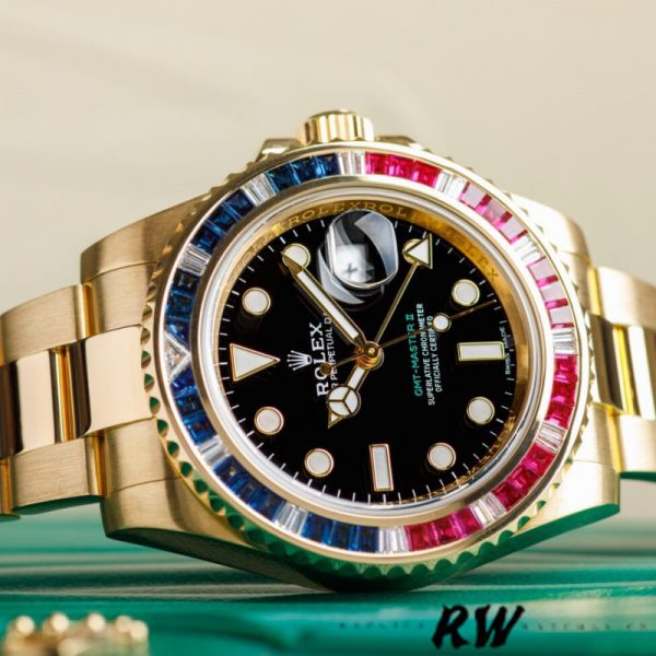 Rolex GMT-Master II 116758 Bracelet Oyster Cadran Noir Diamants 40mm Montre Réplique Homme – Image 4