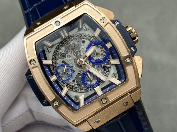 Hublot Spirit of Big Bang Chronographe King Gold Bracelet Cuir Bleu Homme 641.OX.7180.LR – Image 3