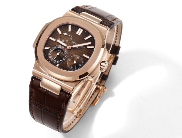 Patek Philippe Nautilus Phases de Lune Or Rose & Or Blanc Cadran Brun Soleil 5712GR 001 – Image 7