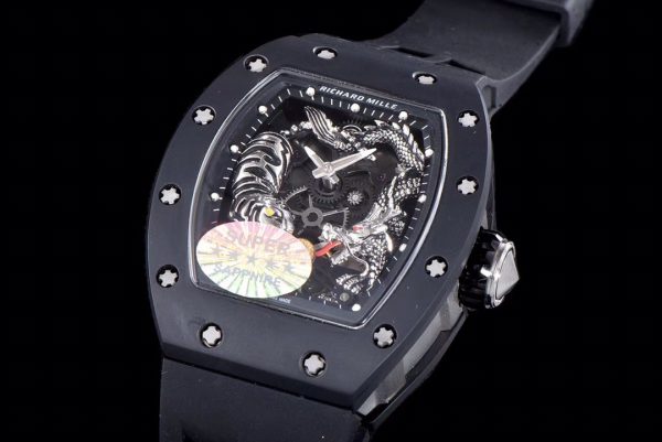 Richard Mille RM 057 NTPT Fibre de carbone Bracelet caoutchouc noir – Image 4