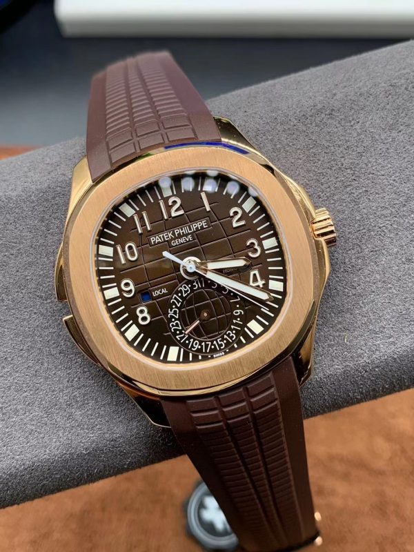 Réplique Patek Philippe Aquanaut 5164R 001 Heure de Voyage Or Rose Montre Homme – Image 6