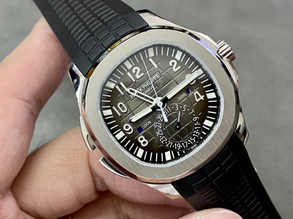 Réplique Patek Philippe Aquanaut 5164A 001 Double Fuseau Acier Inoxydable Montre Homme 40mm – Image 7