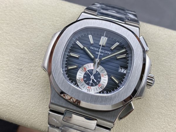 Patek Philippe Nautilus Chronographe Acier Inoxydable Cadran Bleu 5980 1A 001 – Image 7