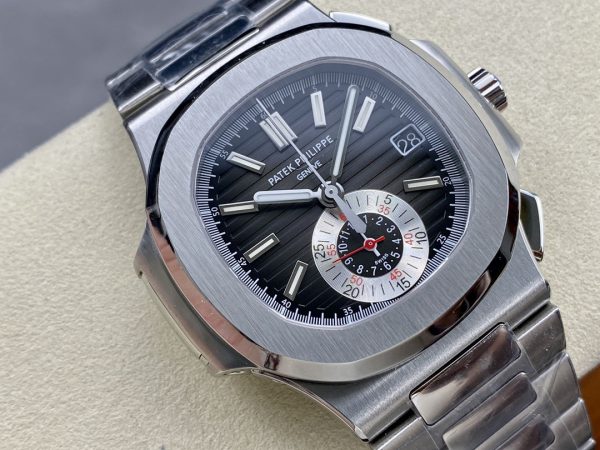Patek Philippe Nautilus Chronographe Acier Inoxydable Cadran Noir 5980 1A 014 – Image 8