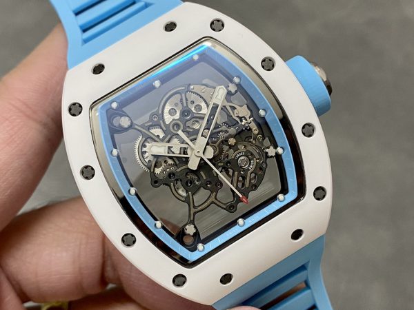 Richard Mille RM 055 RMUL2 NTPT Fibre de carbone Bleu Bracelet caoutchouc – Image 5