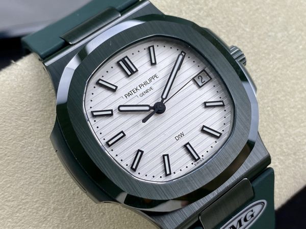 Patek Philippe Nautilus Bracelet Vert Cadran Blanc 5711 Montre 40MM – Image 7