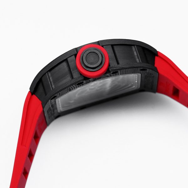 Richard Mille RM 055 NTPT Fibre de carbone Bracelet caoutchouc rouge – Image 5