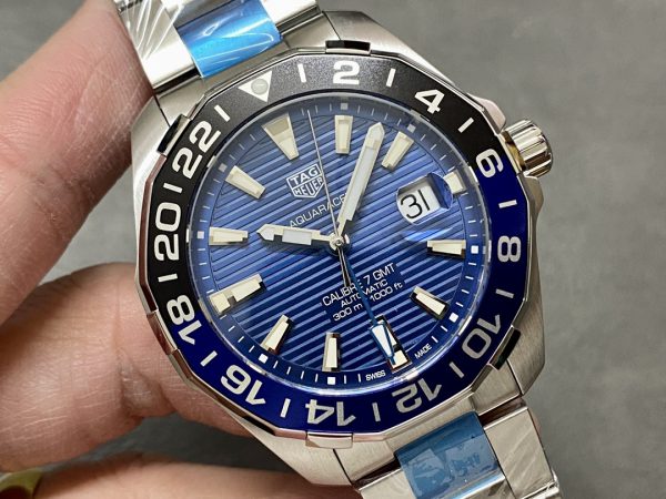Tag Heuer Aquaracer Automatique GMT Acier WAY201T.BA0927 Bleu 43mm – Image 5