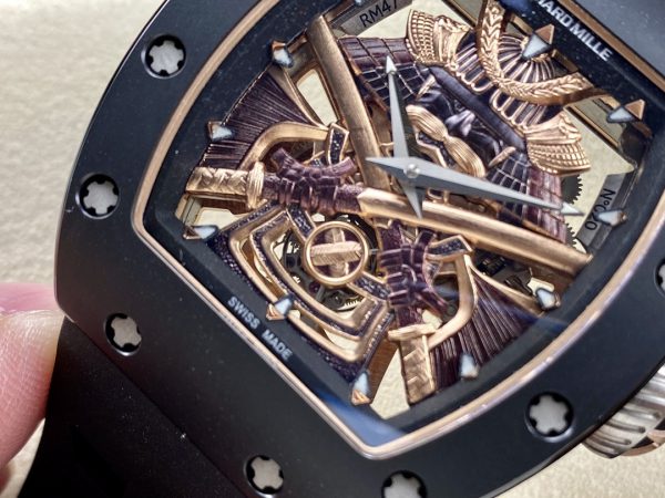 Richard Mille RM47 Édition Tourbillon Squelette Boîtier Céramique noire – Image 4