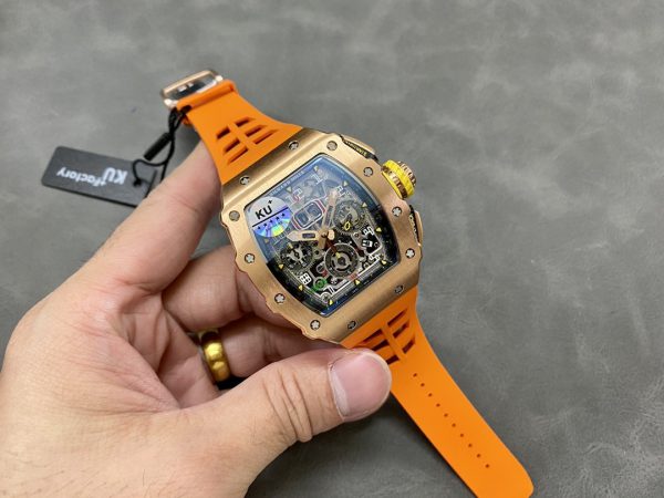 Richard Mille RM11-03 Bracelet caoutchouc orange Chronographe Flyback Automatique – Image 3