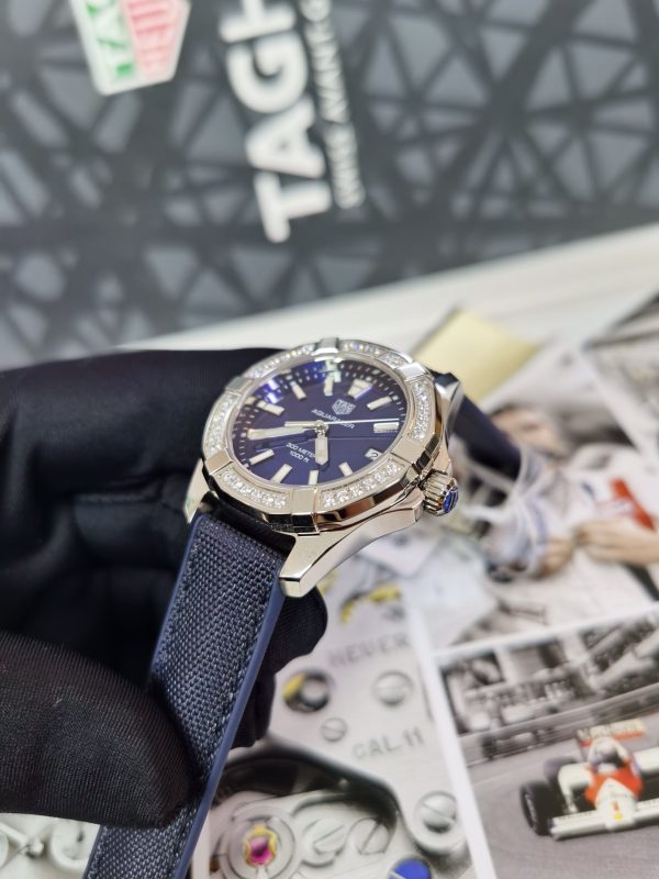 Tag Heuer Aquaracer Perle Bleue & Diamant WAY131N.FT6091 Quartz 35mm – Image 5