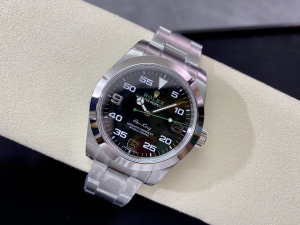 Rolex Air-King Acier Inoxydable Cadran Arabe Noir 116900 40mm Réplique Homme – Image 5