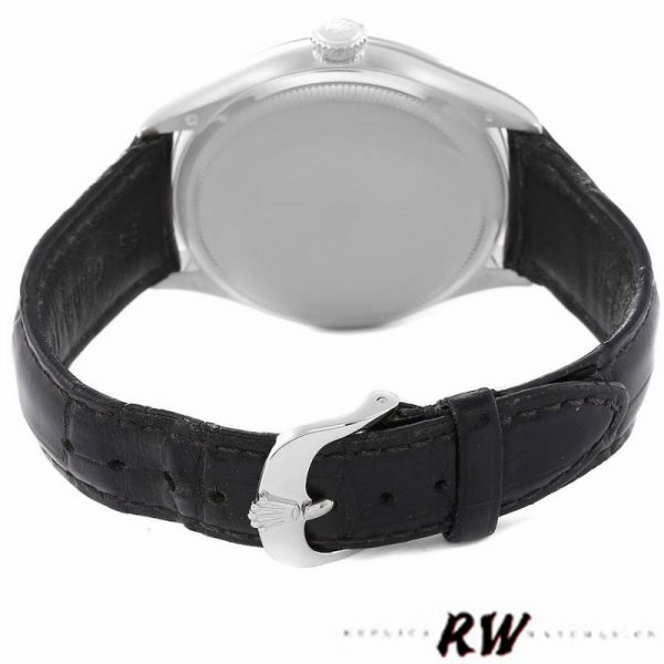 Rolex Cellini Time 50509 Bracelet Cuir Noir Cadran Noir 39mm Montre Réplique Homme – Image 3