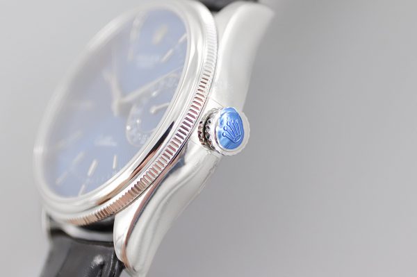 Rolex Cellini Date 50519 Cadran Bleu Bracelet Cuir Bleu 39MM Montre Réplique Homme – Image 5