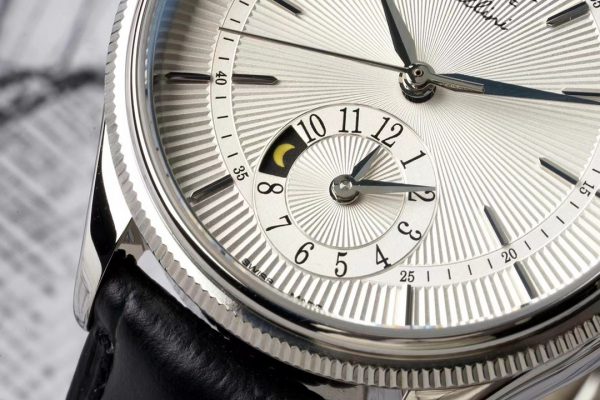 Rolex Cellini Dual Time 50529 Cadran Soleil Argent Bracelet Cuir Brun 39mm Montre Réplique Homme – Image 5