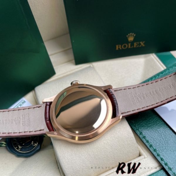 Rolex Cellini Time 50505 Bracelet Cuir Brun Cadran Noir 39mm Montre Réplique Homme – Image 3