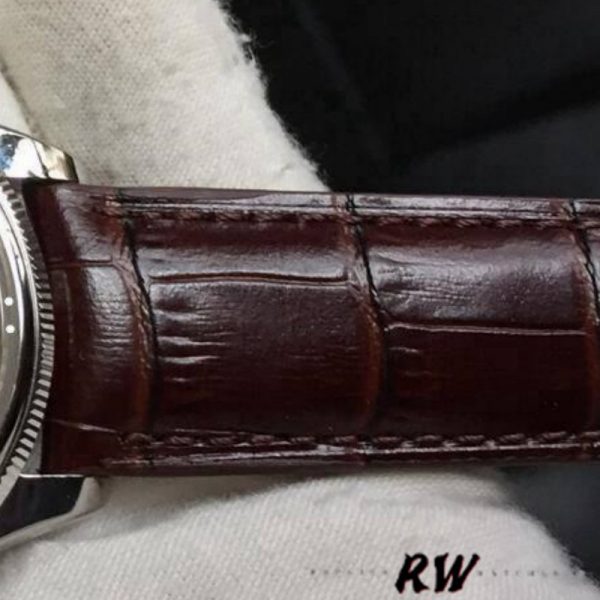 Rolex Cellini Date 50519 Bracelet Cuir Brun Cadran Argent 39mm Montre Réplique Homme – Image 3