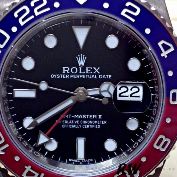 Rolex GMT Master II 116719BLRO Or Blanc Pepsi Cadran Noir 40mm Montre Réplique Homme – Image 3