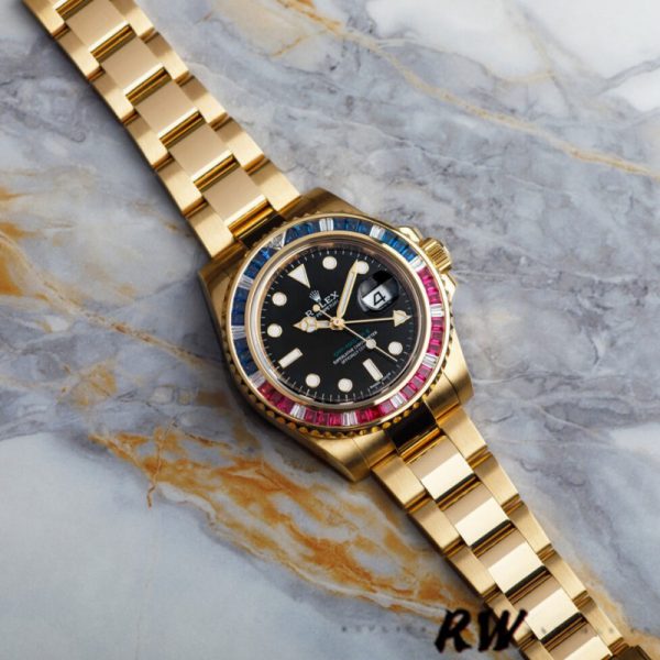 Rolex GMT-Master II 116758 Bracelet Oyster Cadran Noir Diamants 40mm Montre Réplique Homme – Image 3