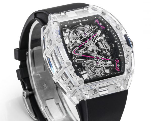 Richard Mille RM38-02 Tourbillon Mouvement Édition Cristal Bracelet Caoutchouc Noir – Image 4
