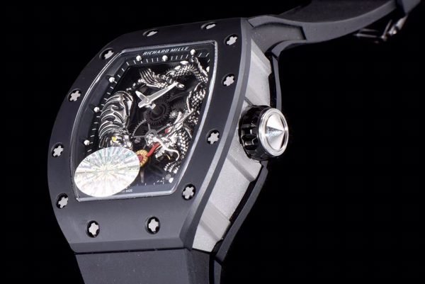 Richard Mille RM 057 NTPT Fibre de carbone Bracelet caoutchouc noir – Image 3