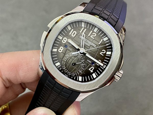 Réplique Patek Philippe Aquanaut 5164A 001 Double Fuseau Acier Inoxydable Montre Homme 40mm – Image 6