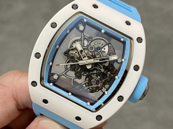 Richard Mille RM 055 RMUL2 NTPT Fibre de carbone Bleu Bracelet caoutchouc – Image 4