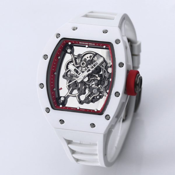 Richard Mille RM 055 RMUL2 NTPT Fibre de carbone Boîtier blanc Marque rouge – Image 4