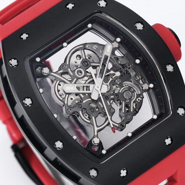 Richard Mille RM 055 RMUL2 NTPT Fibre de carbone Rouge Bracelet caoutchouc – Image 3
