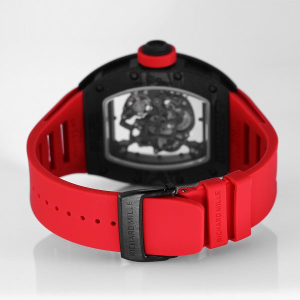Richard Mille RM 055 NTPT Fibre de carbone Bracelet caoutchouc rouge – Image 6