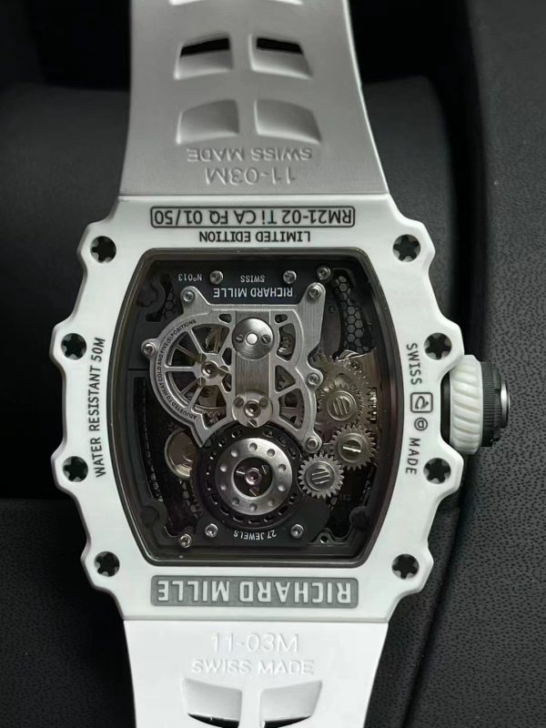 Richard Mille RM 21-02 Tourbillon Aérodynamique Quartz TPT Carbone Blanc – Image 6