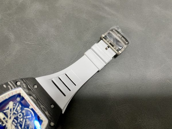 Richard Mille RM055 NTPT Fibre de carbone Bracelet caoutchouc blanc – Image 6