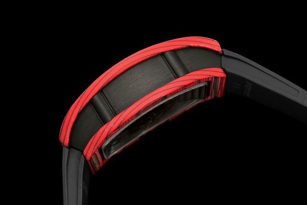 Richard Mille RM07-01 Racing Rouge Carbone Bracelet caoutchouc noir 46mm Montre Femme – Image 6