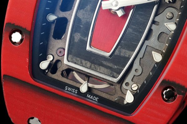 Richard Mille RM07-01 Racing Rouge Carbone Bracelet caoutchouc blanc 46mm Montre Femme – Image 6