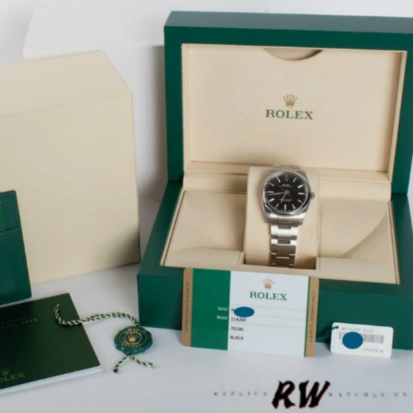 Rolex Oyster Perpetual Air-King 114200 Cadran Index Noir 34mm Réplique Unisexe – Image 6