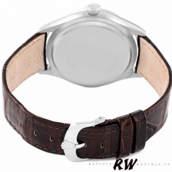 Rolex Cellini Time 50509 Bracelet Cuir Brun Cadran Blanc 39mm Montre Réplique Homme – Image 2