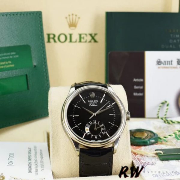 Rolex Cellini Dual Time 50529 Cadran Guilloché Noir 39mm Montre Réplique Homme – Image 6