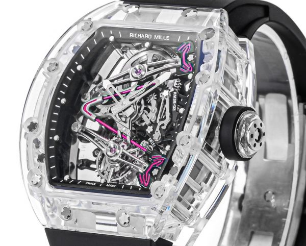 Richard Mille RM38-02 Tourbillon Mouvement Édition Cristal Bracelet Caoutchouc Noir – Image 3