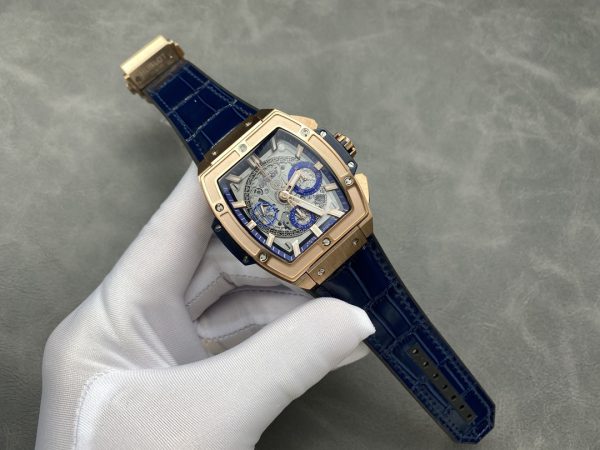Hublot Spirit of Big Bang Chronographe King Gold Bracelet Cuir Bleu Homme 641.OX.7180.LR – Image 6