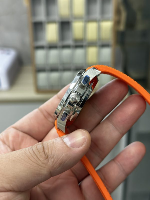 Réplique Patek Philippe Aquanaut 5968A 001 Chronographe Bracelet Caoutchouc Orange 42mm – Image 5