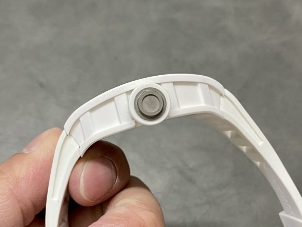 Richard Mille RM 055 RMUL2 NTPT Fibre de carbone Marque noire Bracelet caoutchouc blanc – Image 6