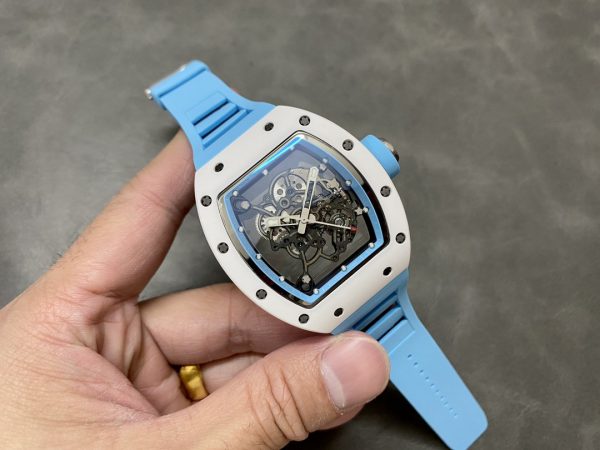 Richard Mille RM 055 RMUL2 NTPT Fibre de carbone Bleu Bracelet caoutchouc – Image 3