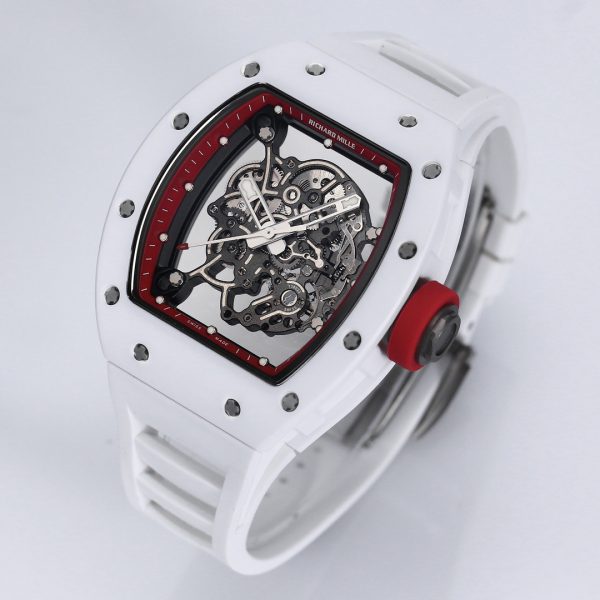 Richard Mille RM 055 RMUL2 NTPT Fibre de carbone Boîtier blanc Marque rouge – Image 3