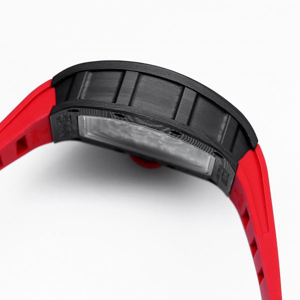 Richard Mille RM 055 NTPT Fibre de carbone Bracelet caoutchouc rouge – Image 7