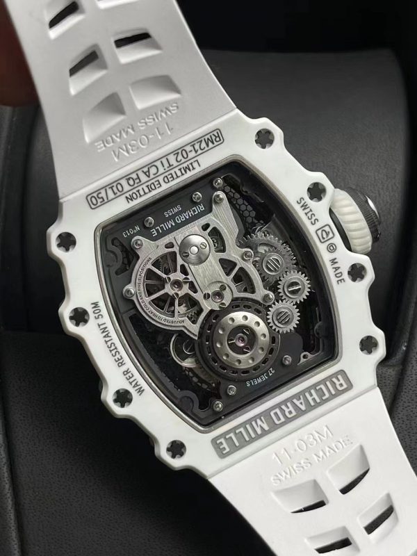 Richard Mille RM 21-02 Tourbillon Aérodynamique Quartz TPT Carbone Blanc – Image 7