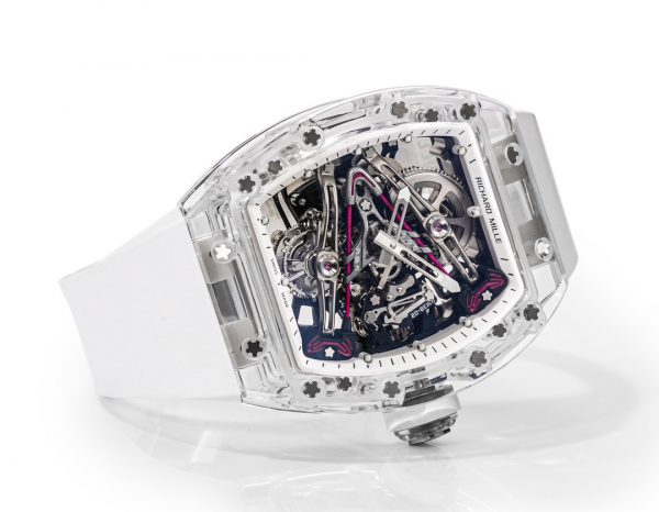 RM38-02 Richard Mille Tourbillon Mouvement Édition Cristal Bracelet caoutchouc blanc – Image 7