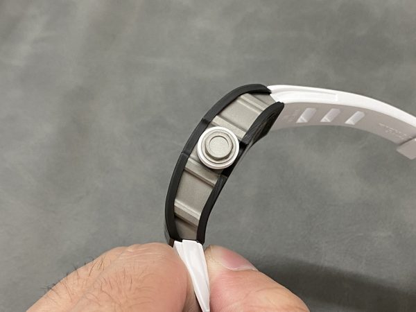 Richard Mille RM055 NTPT Fibre de carbone Bracelet caoutchouc blanc – Image 7