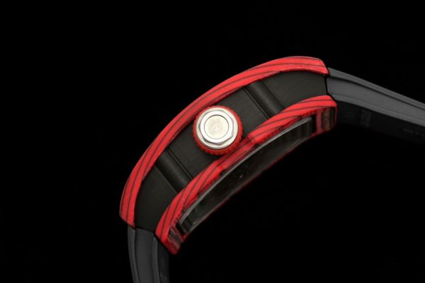 Richard Mille RM07-01 Racing Rouge Carbone Bracelet caoutchouc noir 46mm Montre Femme – Image 7